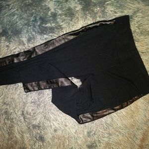 Ana black & faux leather legging  sexy yoga